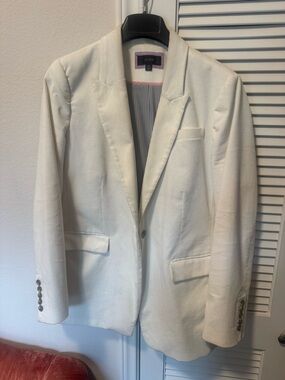 J. Crew Cream Corduroy Blazer with Striped Lining